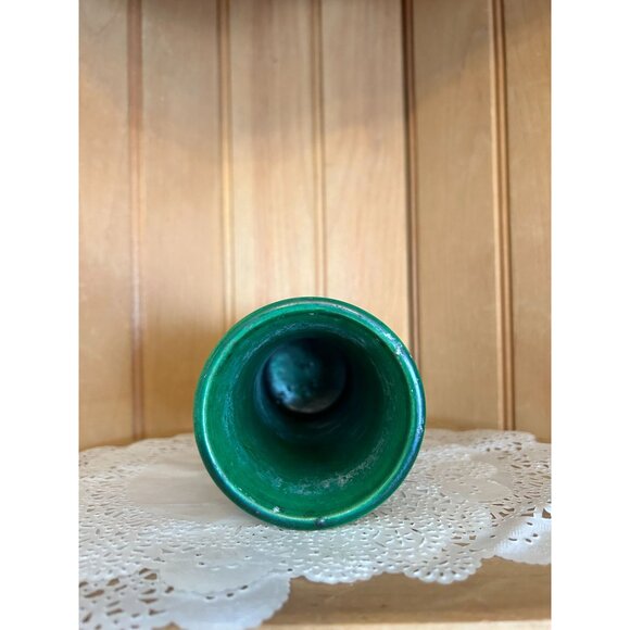 Antique Awaji Pottery Vase Monochrome Green Signed Japan Arts & Craft Movement - Picture 4 of 7